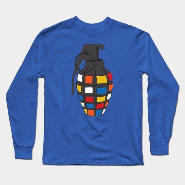 Rubiks Grenade Long Sleeve T-Shirt by PodDesignShop